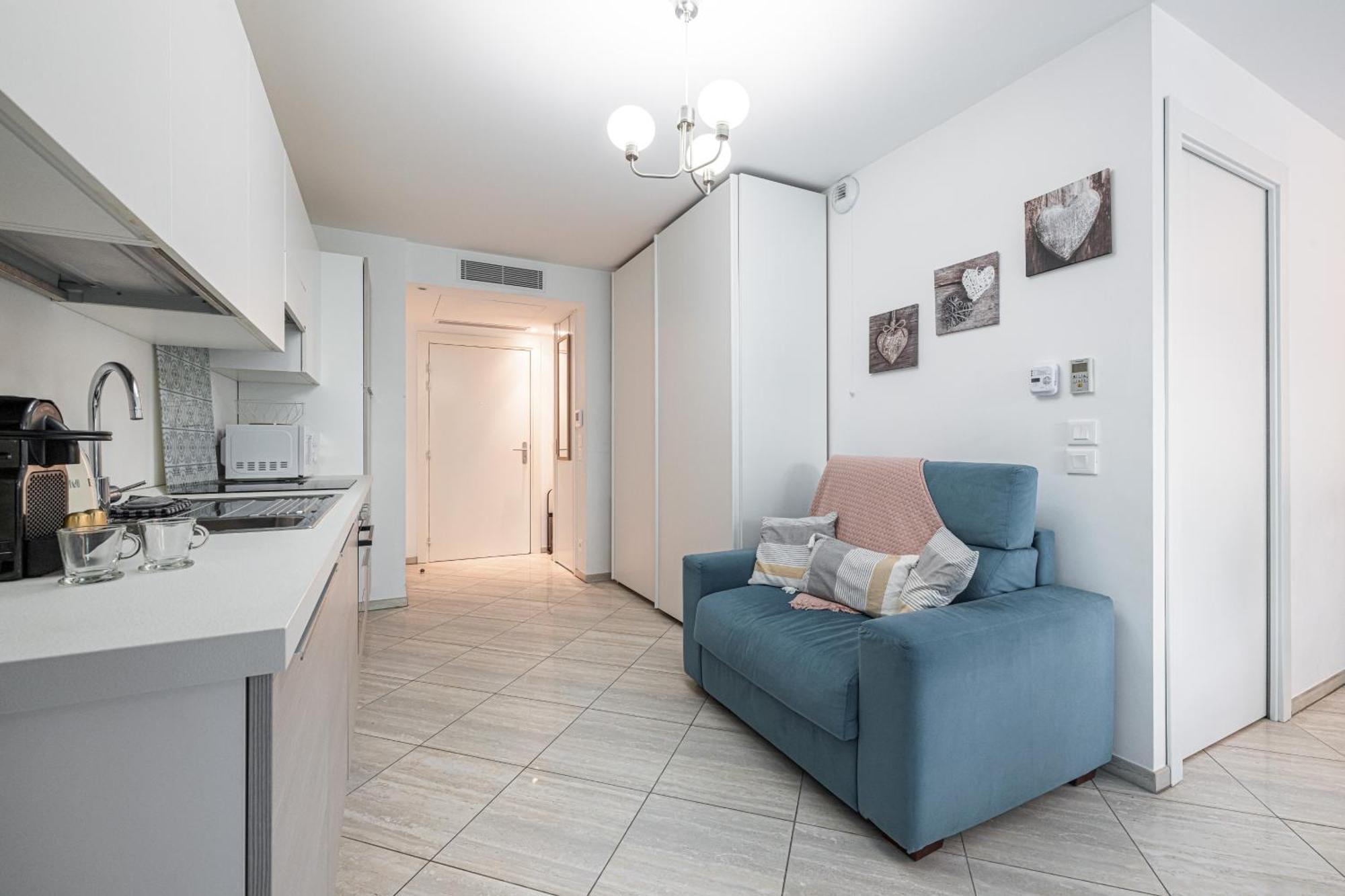 Studio Centre Terrasse Climatisation 50M Plage Menton Exterior foto